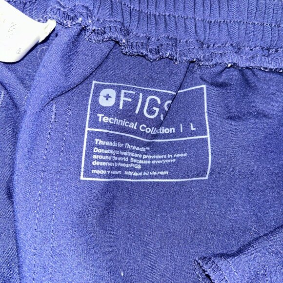 Figs High Waisted Yola Skinny Scrub Pants Navy Blue - Picture 3 of 5